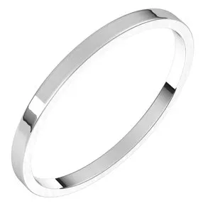 14K White 1.5 mm Flat Ultra-Light Band Size 5