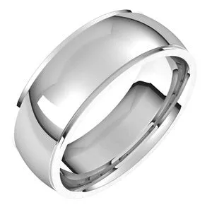 14K White 7 mm Comfort Fit Edge Band Size 9