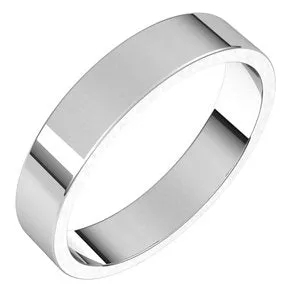 14K X1 White 4 mm Flat Band Size 5.5