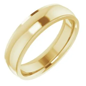 14K Yellow 5 mm Comfort Fit Edge Band Size 7