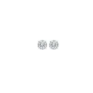 14KT White Gold & Diamond Classic Book Round Stud Earrings  - 1/10 ctw
