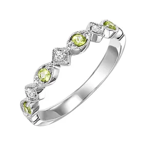 14KT White Gold & Diamond Classic Book Stackable Fashion Ring    - 1/10 ctw