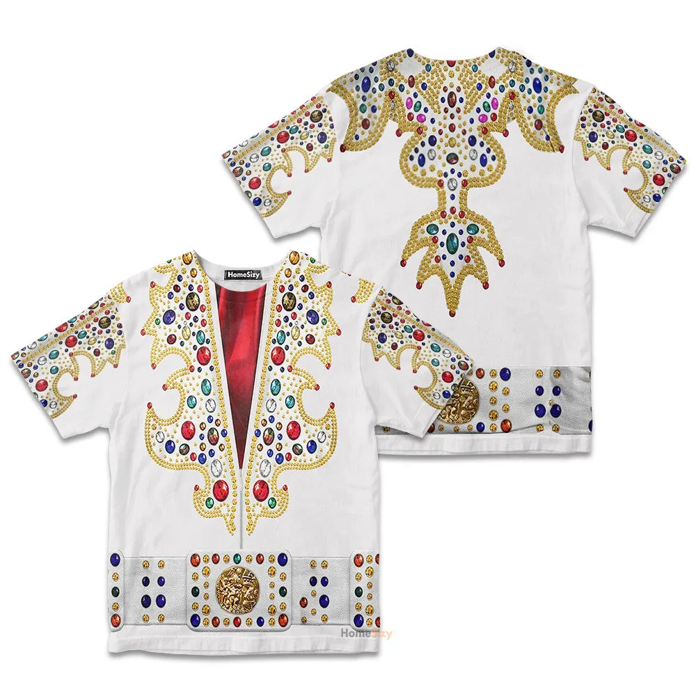 3D EP Elvis Presley Suit Custom Cosplay Costume Kid Tshirt QT207081Hf