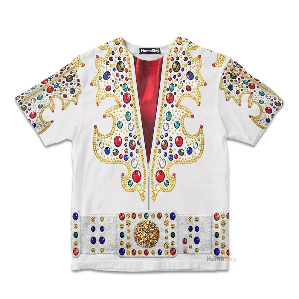 3D EP Elvis Presley Suit Custom Cosplay Costume Kid Tshirt QT207081Hf