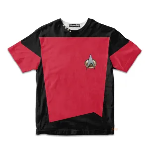 3D Star Trek The Next Generation 1987 1994 Red Custom Kid Tshirt QT305896Hf