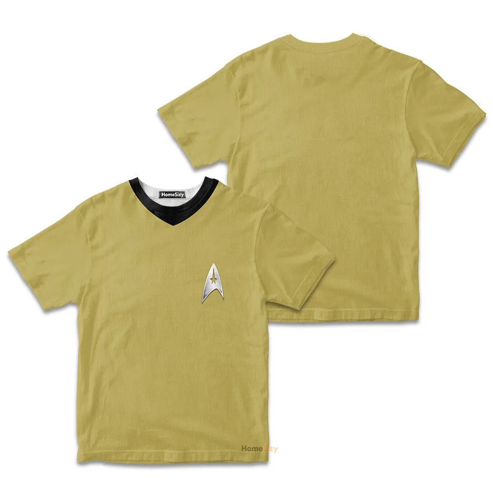 3D Star Trek The Original Series 1966 1969 Yellow Custom Kid Tshirt QT207208Hf