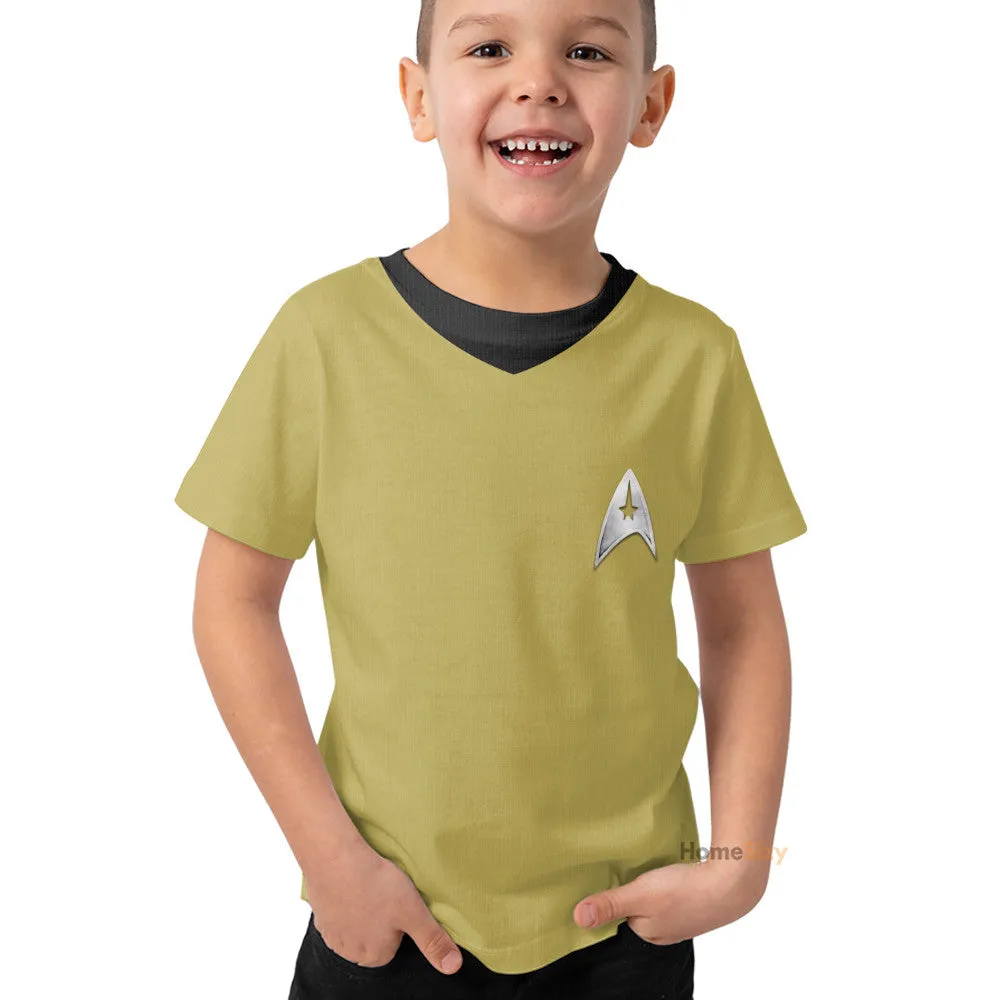 3D Star Trek The Original Series 1966 1969 Yellow Custom Kid Tshirt QT207208Hf