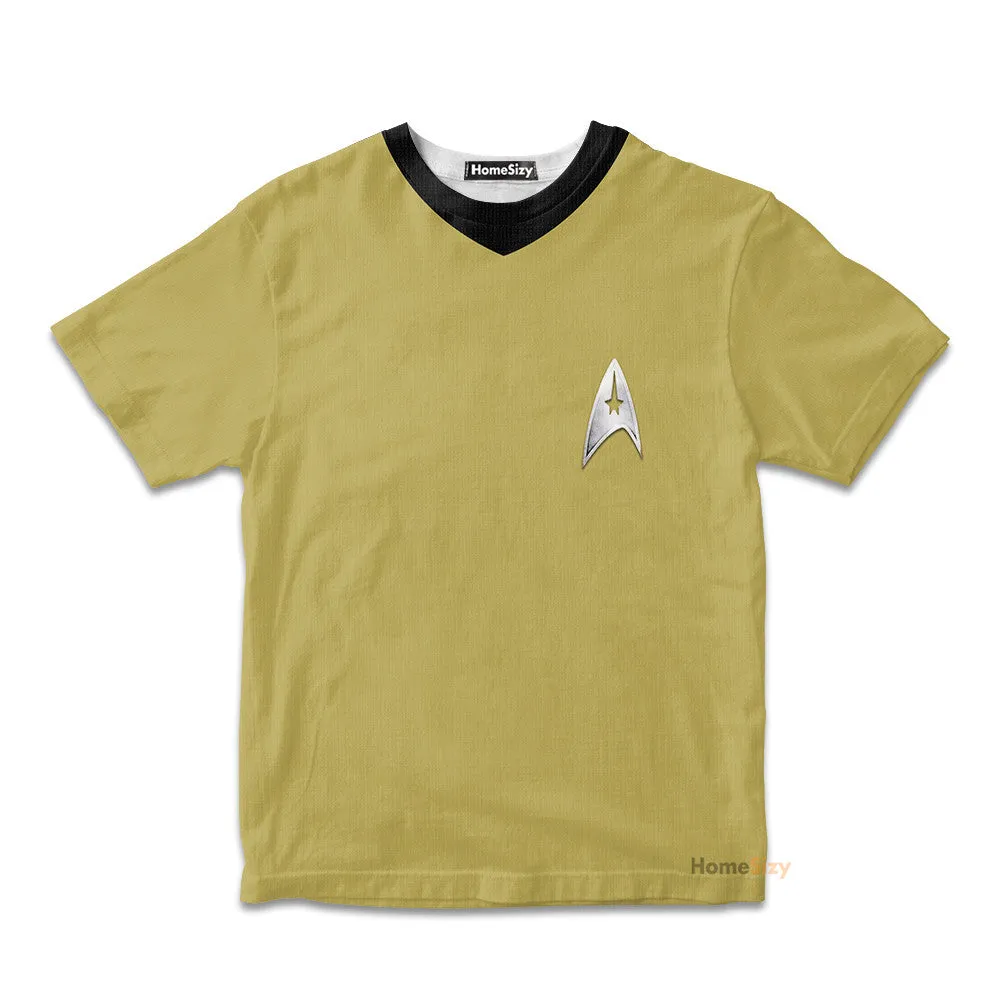 3D Star Trek The Original Series 1966 1969 Yellow Custom Kid Tshirt QT207208Hf