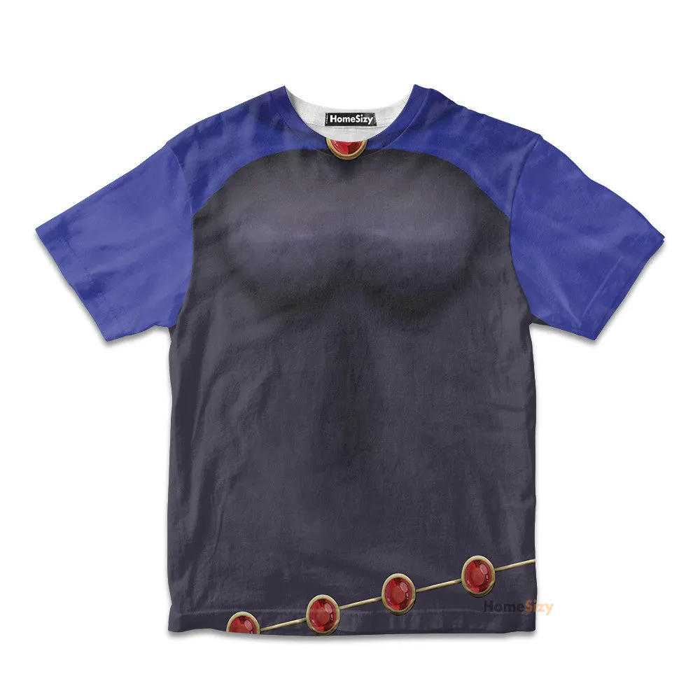 3D Teen Titan Raven Custom Cosplay Costume Kid Tshirt QT204306Hf