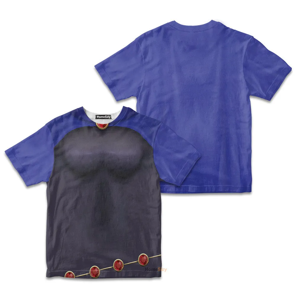 3D Teen Titan Raven Custom Cosplay Costume Kid Tshirt QT204306Hf