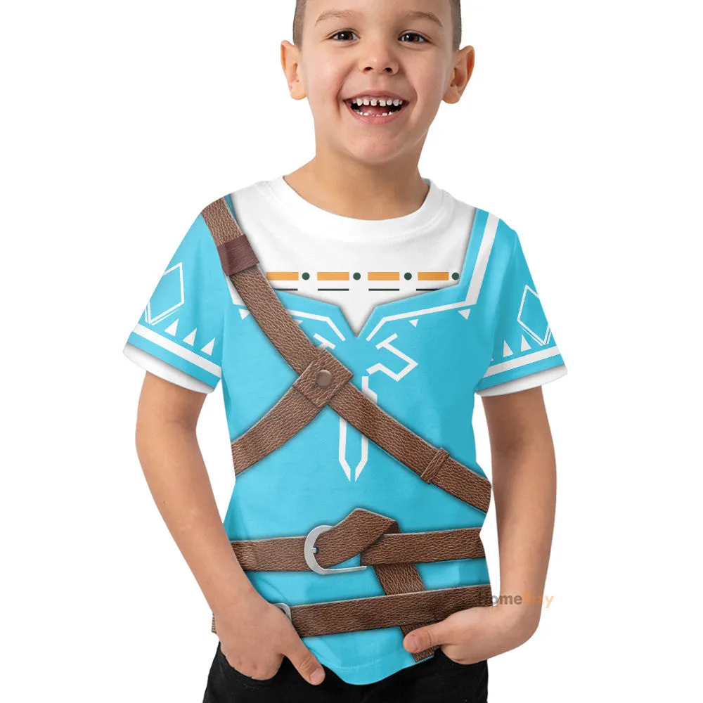 3D The Legend Of Zelda Link BOTW Cosplay Custom Cosplay Costume Kid Tshirt QT206189Hf
