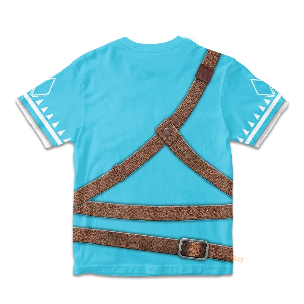 3D The Legend Of Zelda Link BOTW Cosplay Custom Cosplay Costume Kid Tshirt QT206189Hf