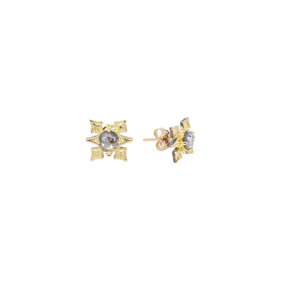 5 MM  GREY DIAMONDS CRIVELLI  STUD EARRINGS