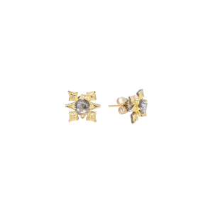 5 MM  GREY DIAMONDS CRIVELLI  STUD EARRINGS