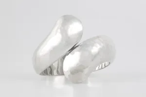 7" 925 Silver Two-Texture Hinged Wrap Around Bracelet (63.00g.)