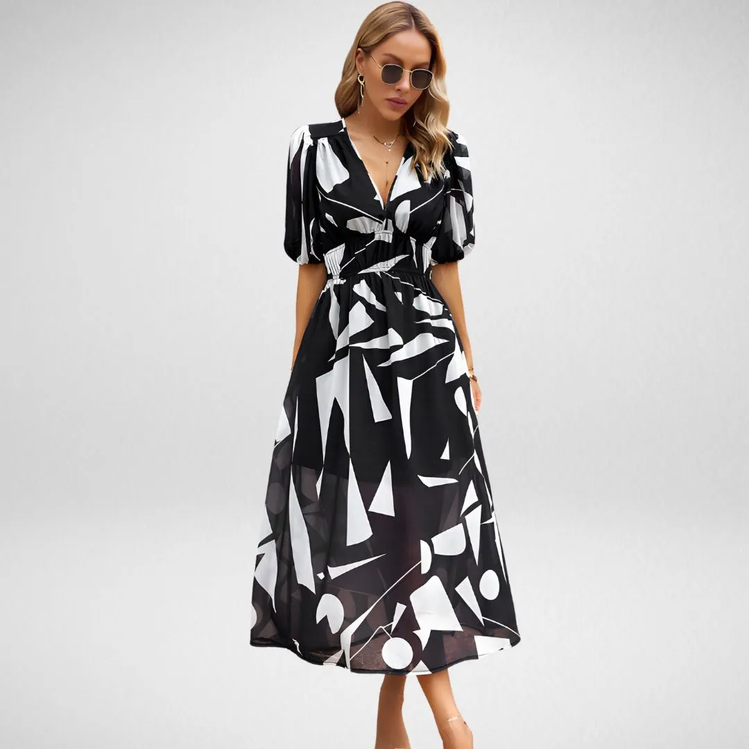 Alina Charming V-Neck Dress