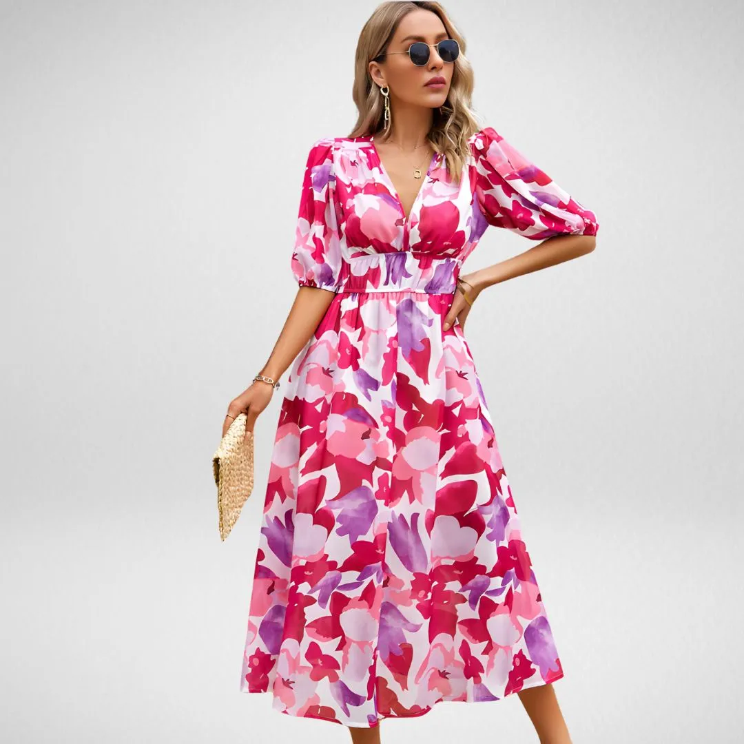 Alina Charming V-Neck Dress