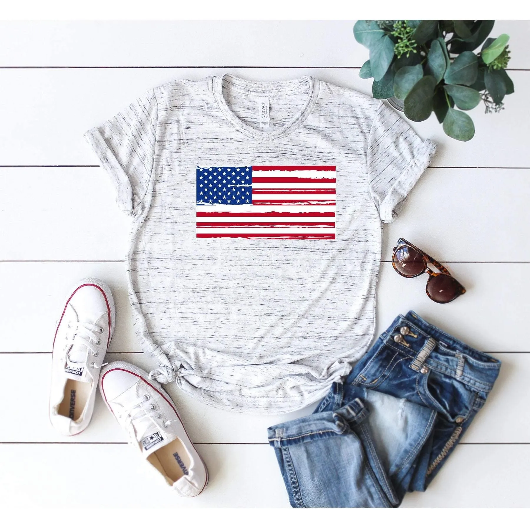 American Flag Distressed T-Shirt