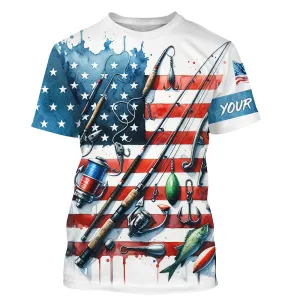 American Flag UV Protection Fishing T-Shirt Fishing Jersey For Fisherman A52