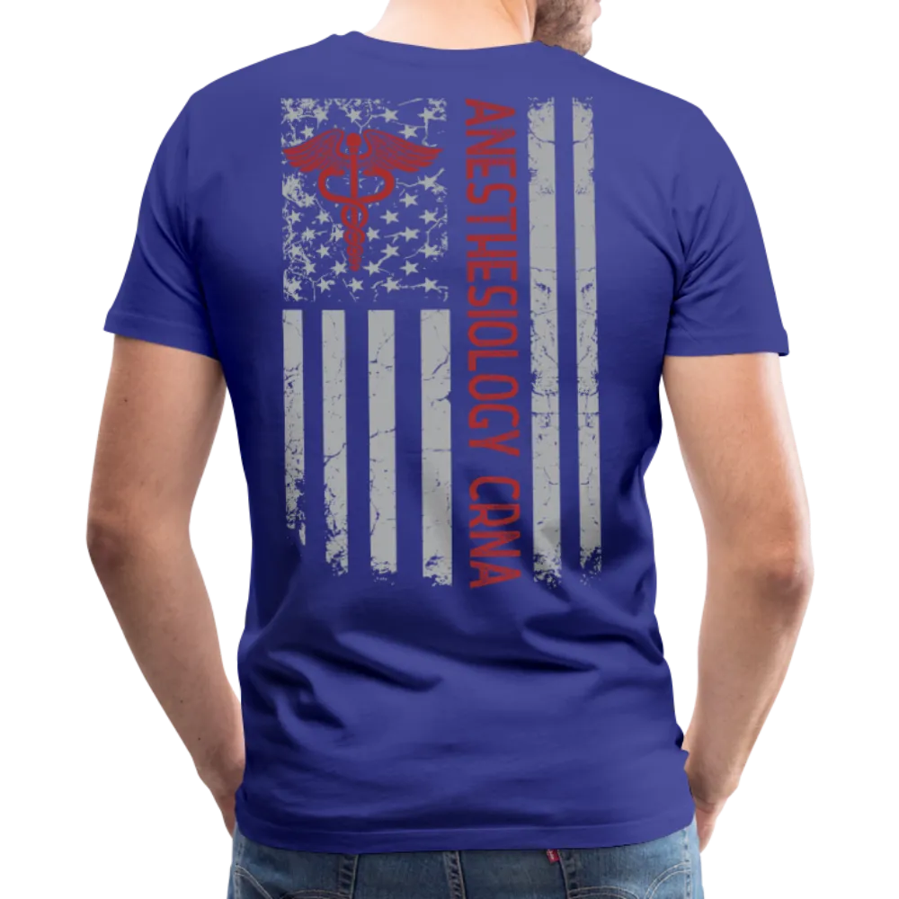 Anesthesiology CRNA American Flag Men's Premium T-Shirt