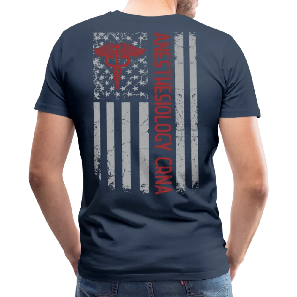 Anesthesiology CRNA American Flag Men's Premium T-Shirt