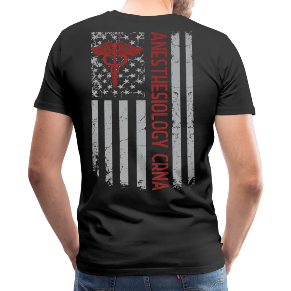 Anesthesiology CRNA American Flag Men's Premium T-Shirt