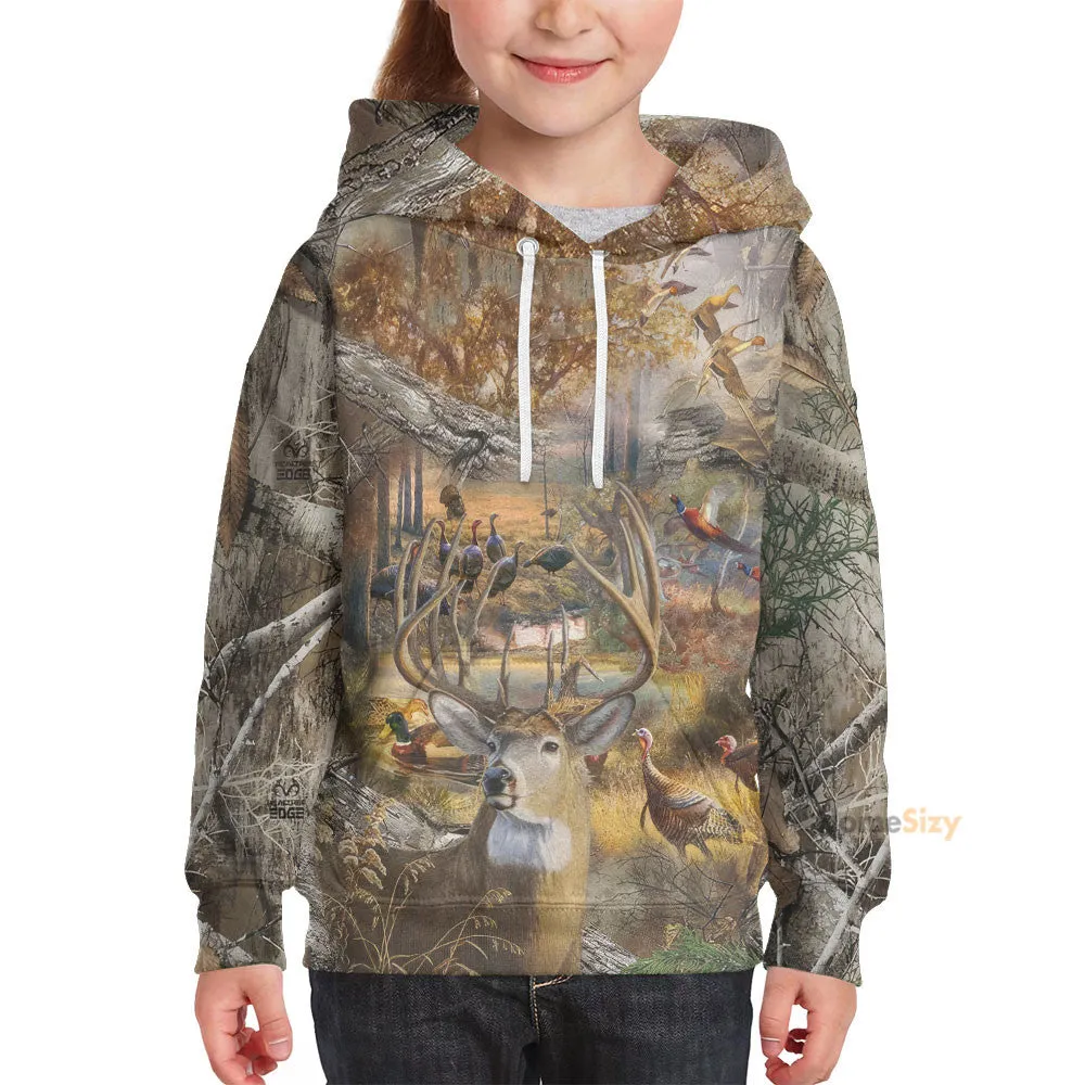 Animals In The Forest - 3D Kid Hoodie QT309654