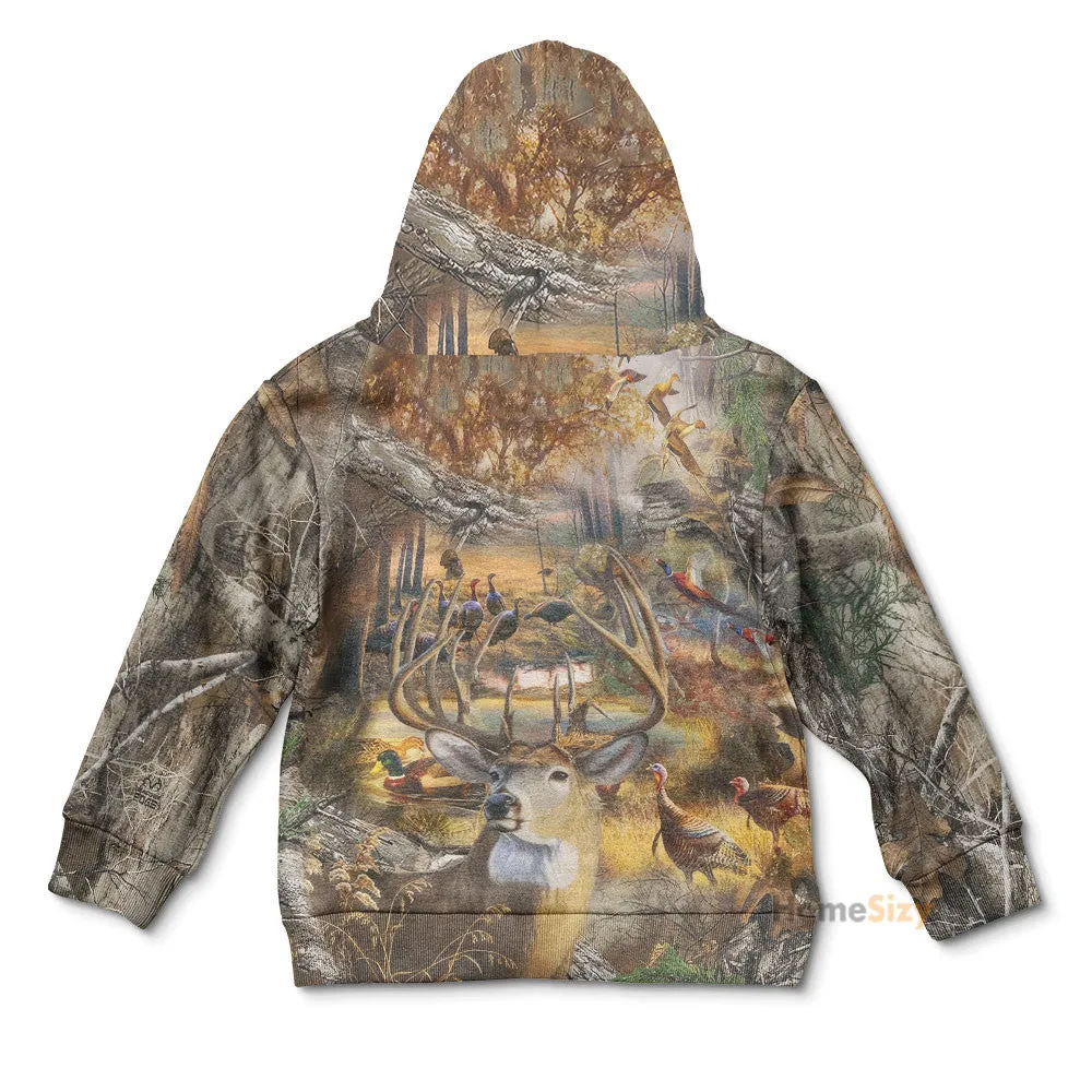 Animals In The Forest - 3D Kid Hoodie QT309654