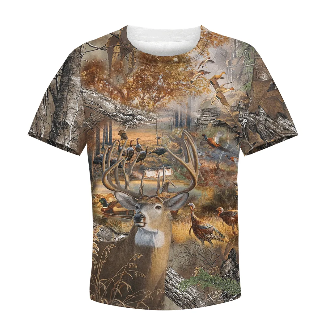 Animals In The Forest - 3D Kid Hoodie QT309654