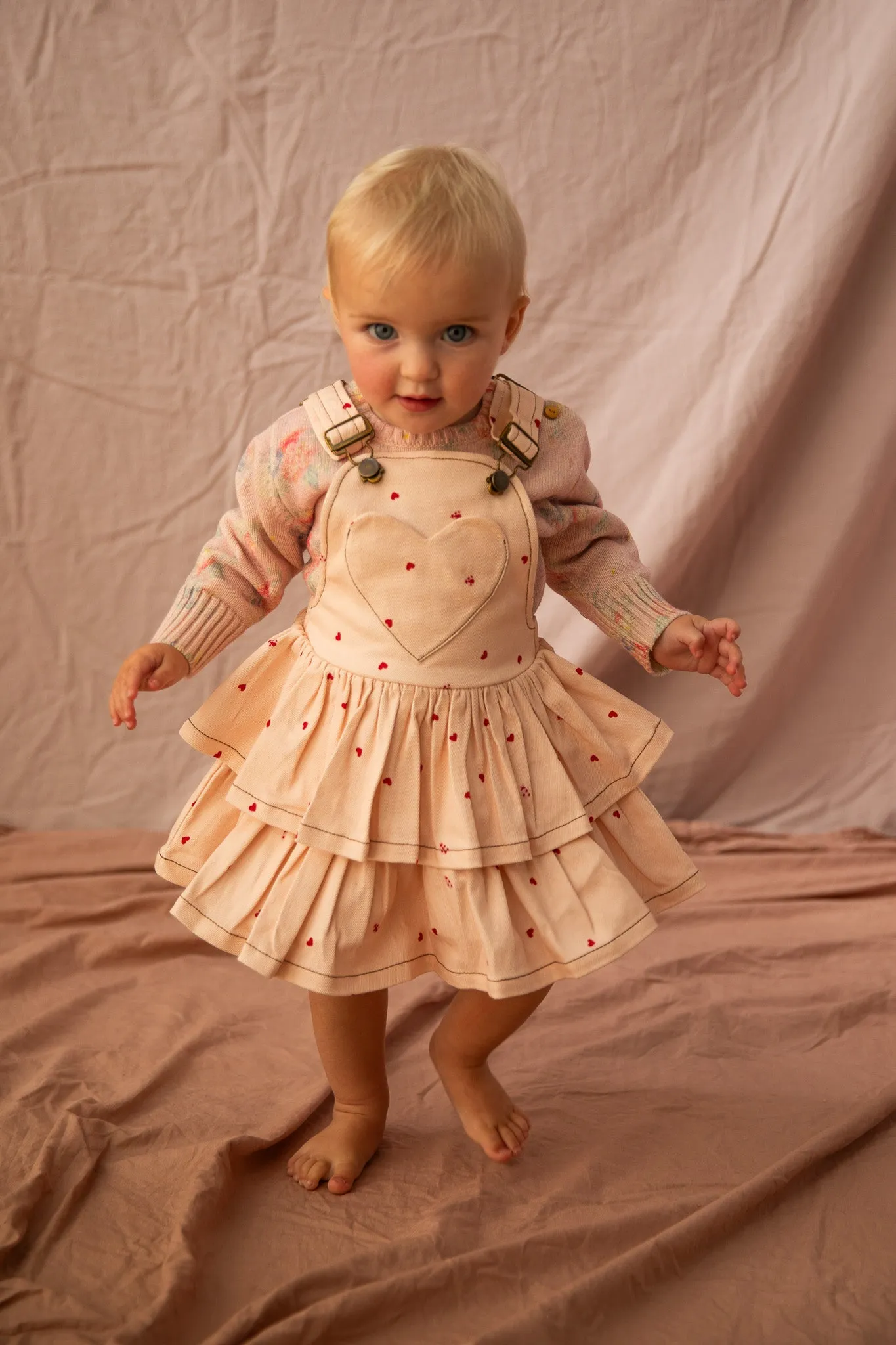 Annabelle Pinny baby-Piggy Pink Love Bug