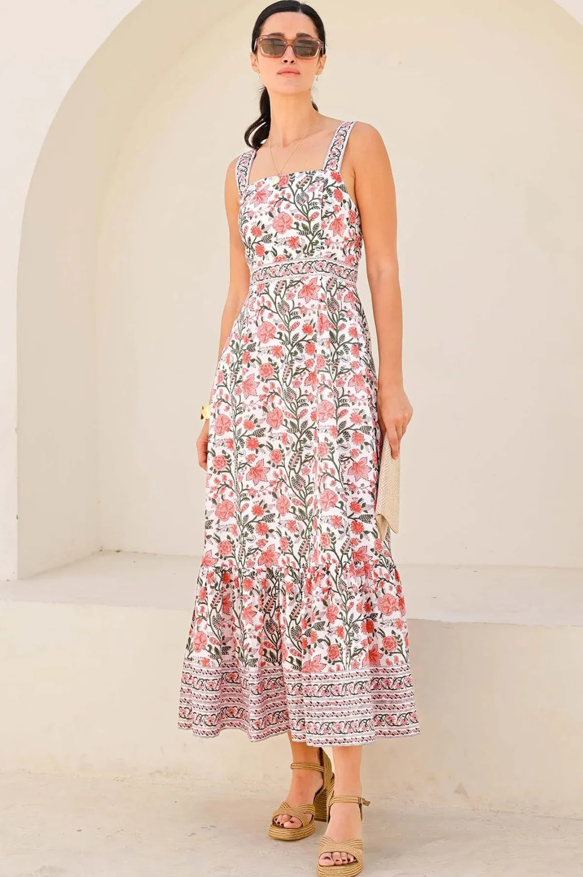 Aspiga Aurelia Organic Cotton Floral Print Sun Dress