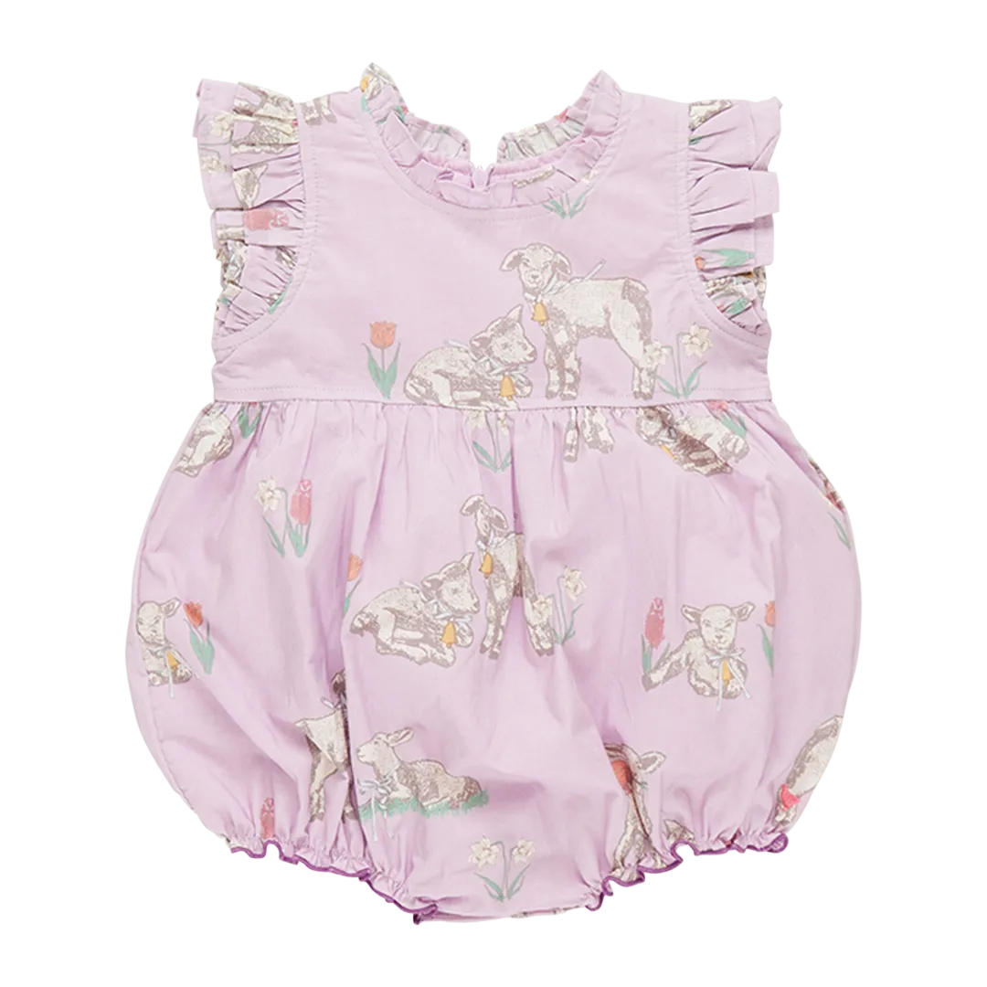 Baby Girl Leila Bubble - Lavender Lambs | Pink Chicken