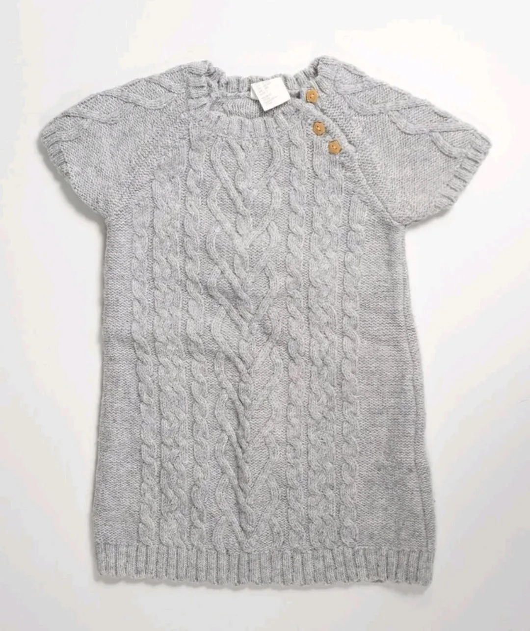 BABY GIRL SIZE 9/12 MONTHS - H&M, Soft & Warm Cable Knit, Sweater Dress EUC B13