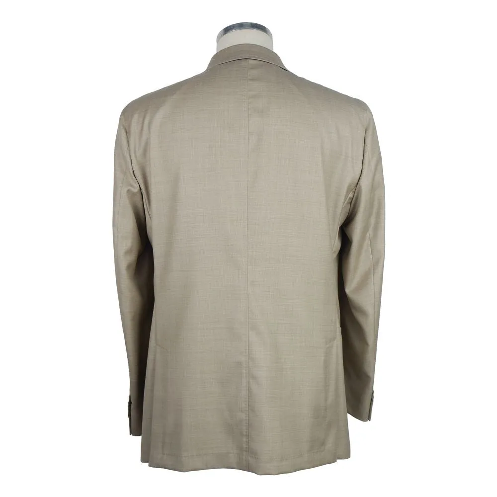 Beige Wool Men's Blazer