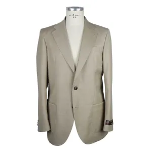 Beige Wool Men's Blazer