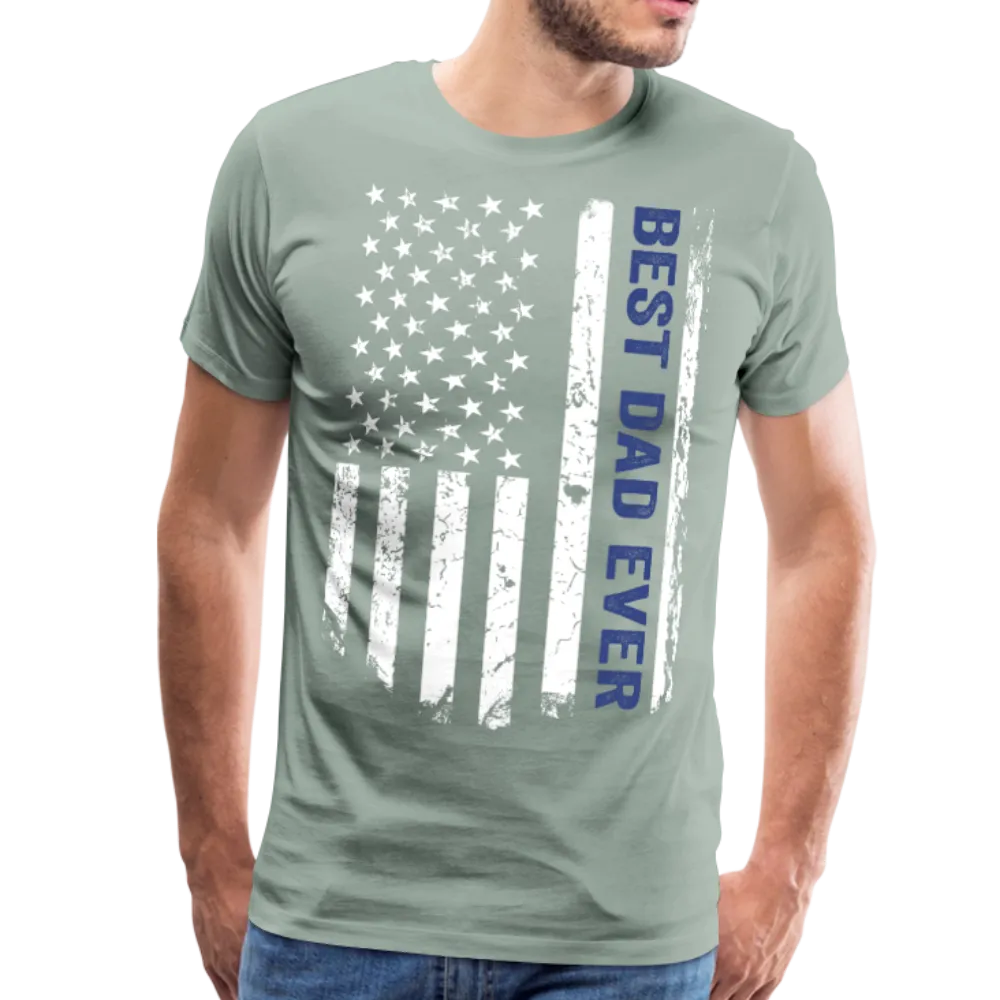 Best Dad Ever American Flag Men's Premium T-Shirt (CK1922)