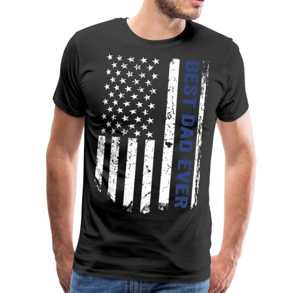 Best Dad Ever American Flag Men's Premium T-Shirt (CK1922)