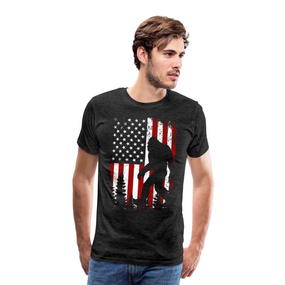 Bigfoot American Flag Men's Premium T-Shirt (CK4319)