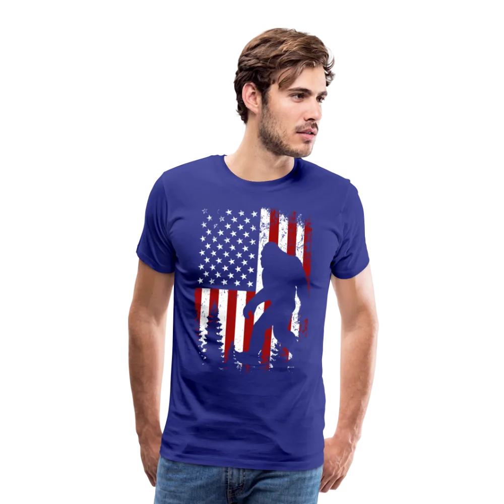 Bigfoot American Flag Men's Premium T-Shirt (CK4319)