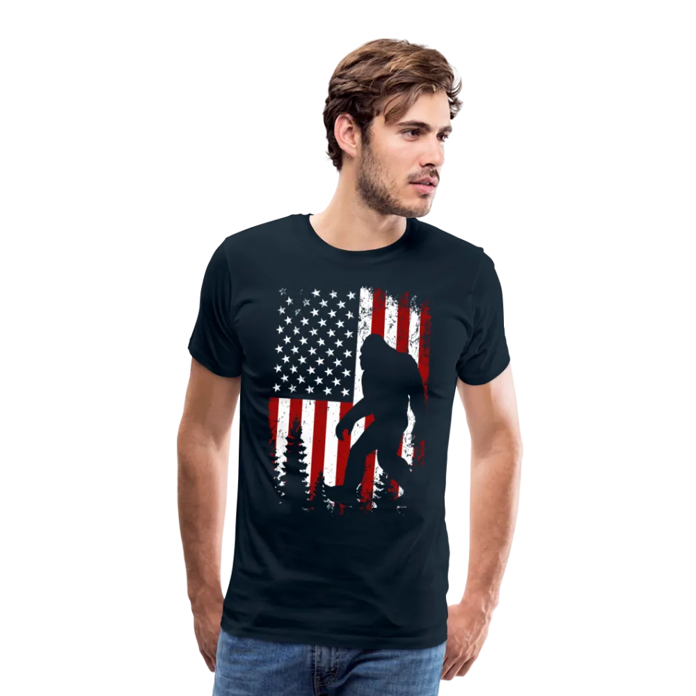 Bigfoot American Flag Men's Premium T-Shirt (CK4319)