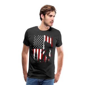 Bigfoot American Flag Men's Premium T-Shirt (CK4319)