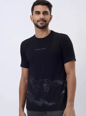 Black Printed Slim Fit T-Shirt | JadeBlue
