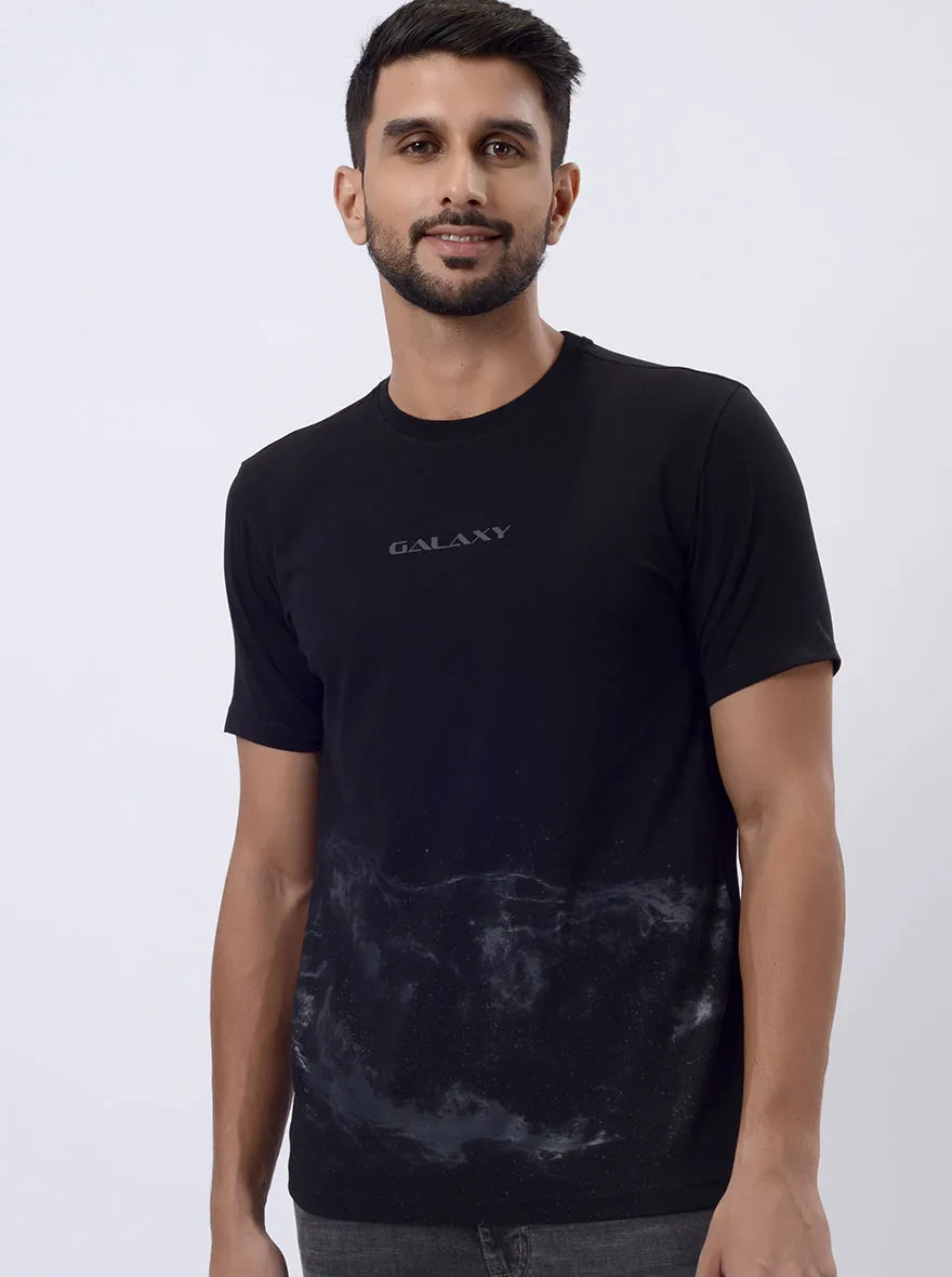 Black Printed Slim Fit T-Shirt | JadeBlue