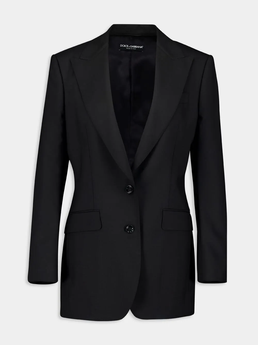 Black Single-Breasted Wool Jacket