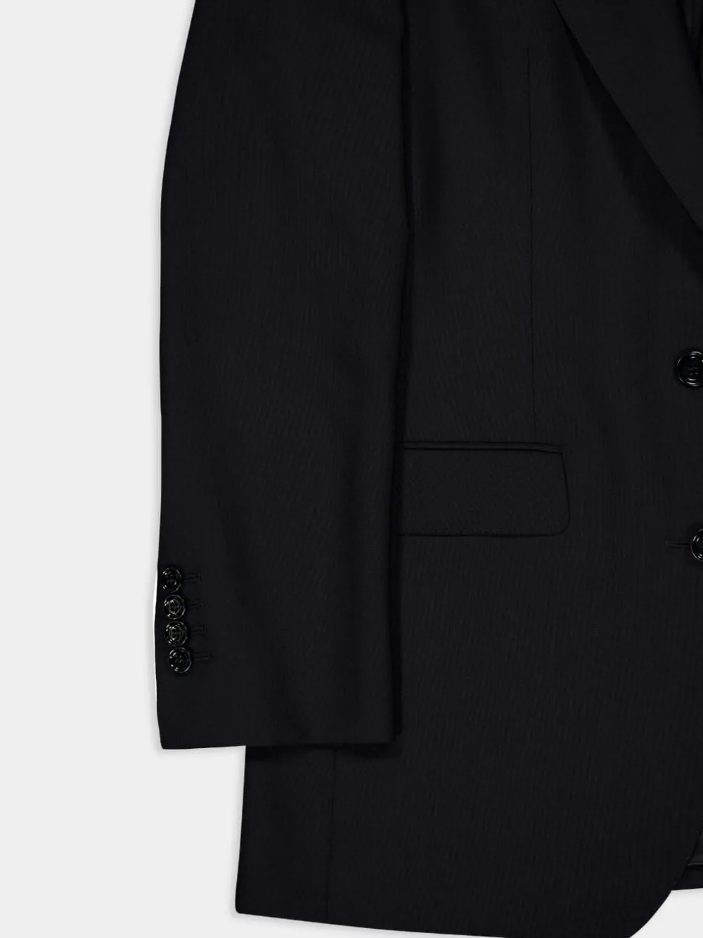 Black Single-Breasted Wool Jacket