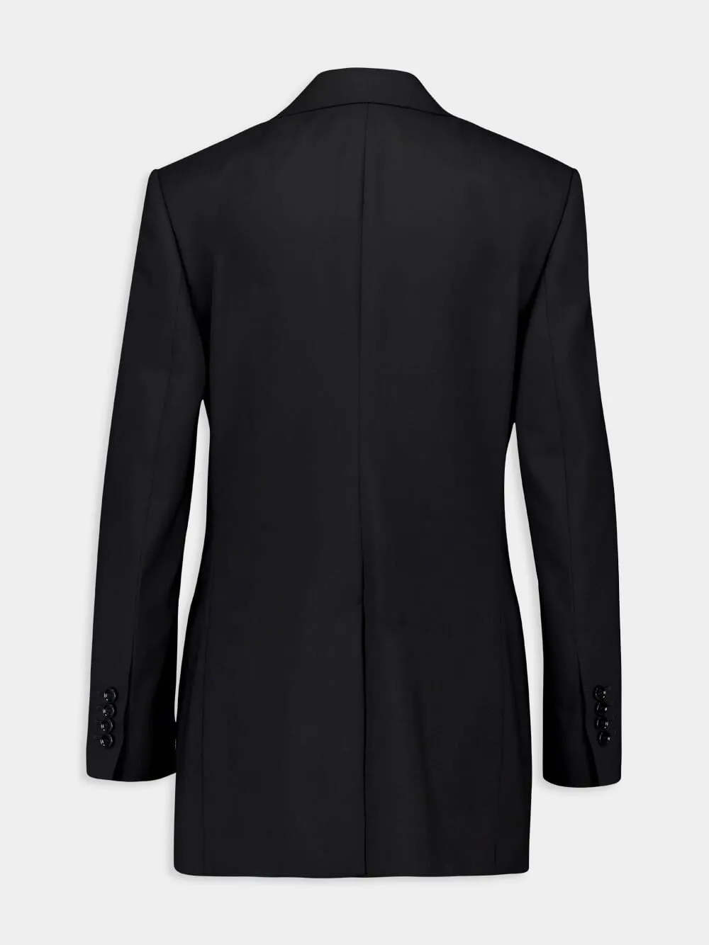 Black Single-Breasted Wool Jacket
