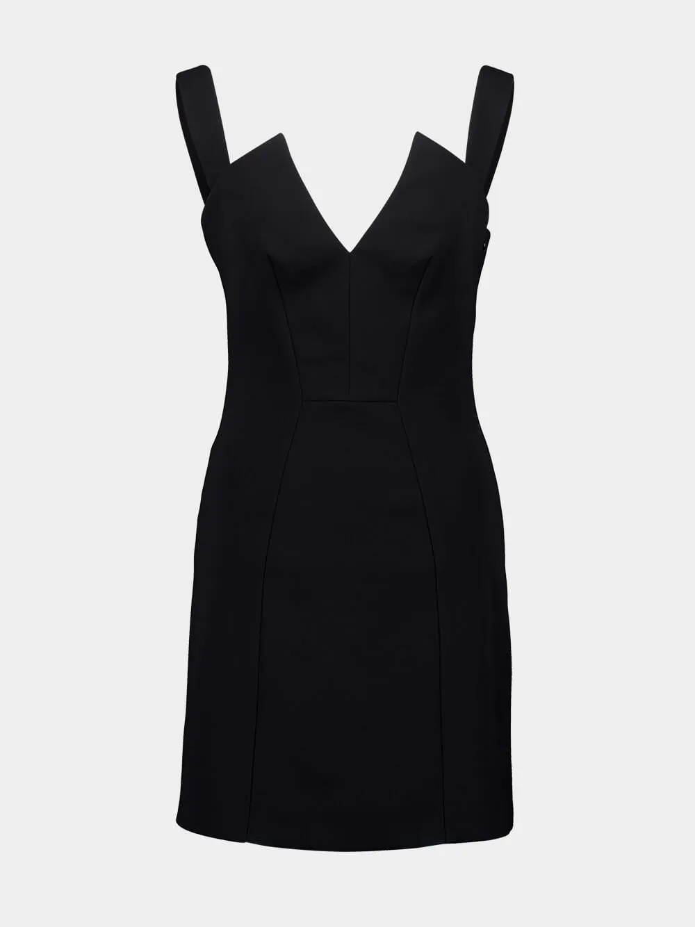 Black V-Neck Cady Mini Dress