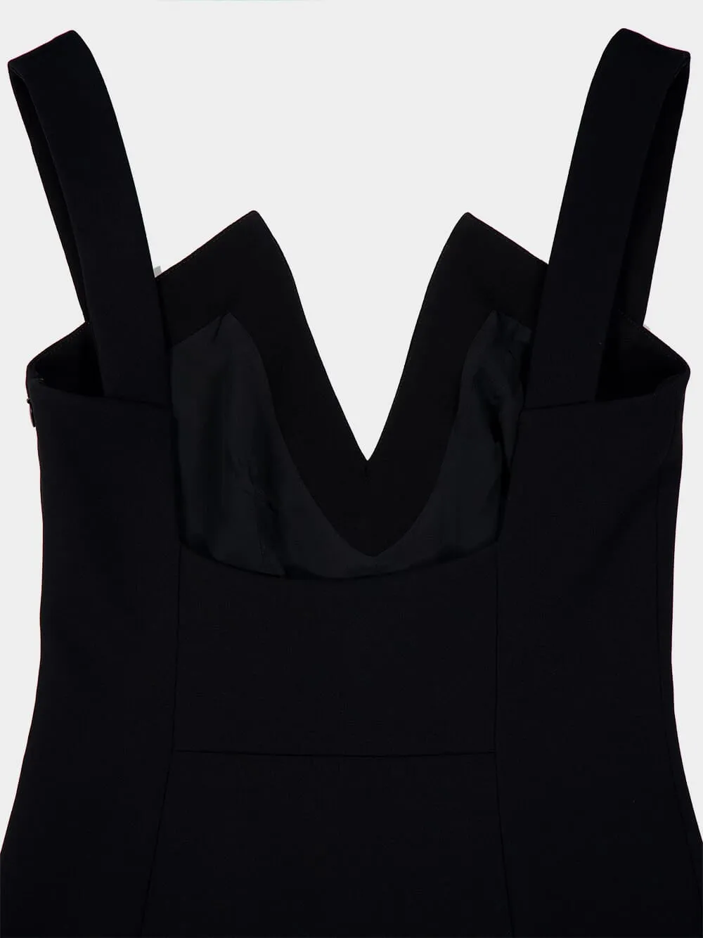 Black V-Neck Cady Mini Dress