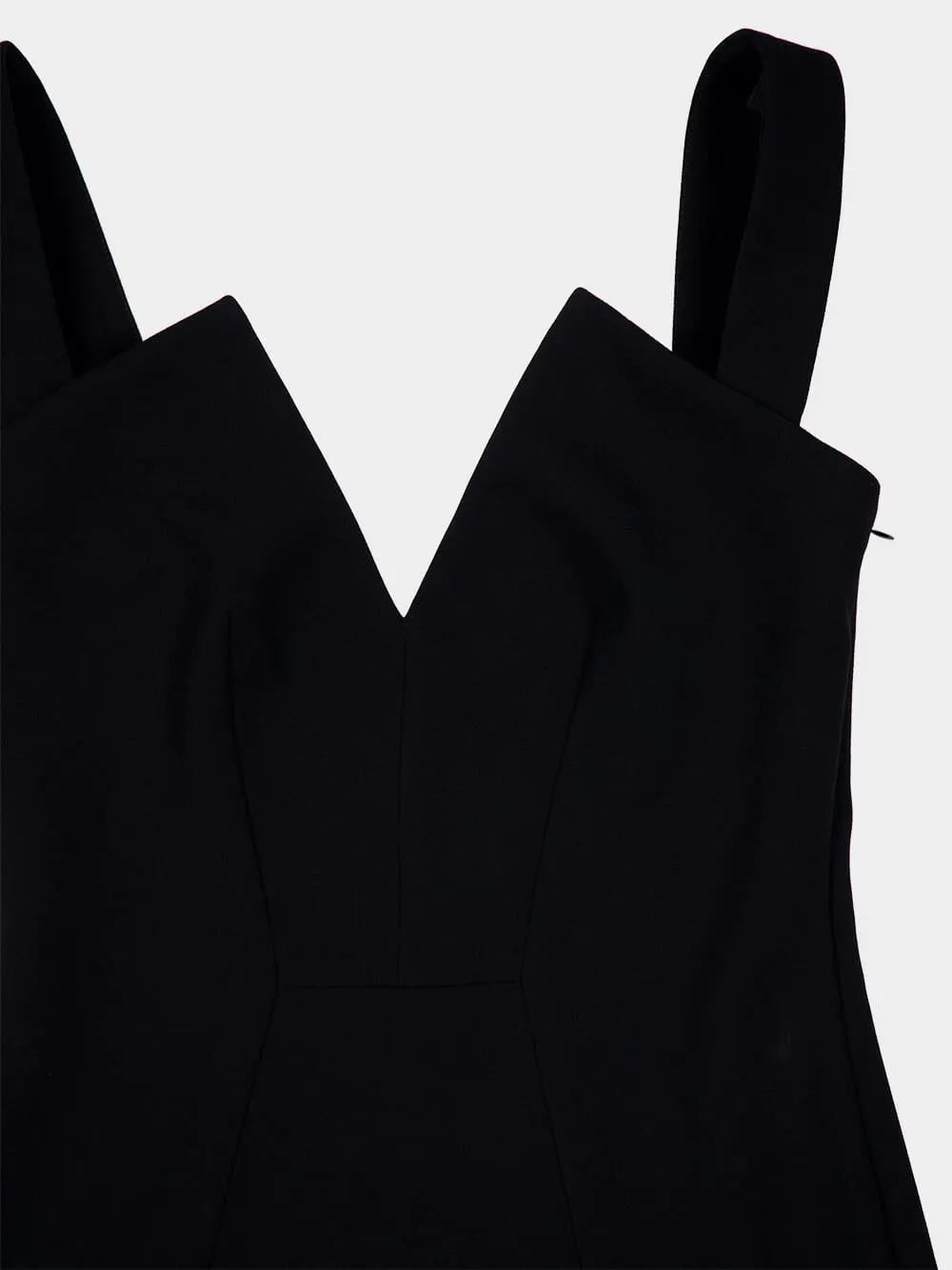 Black V-Neck Cady Mini Dress