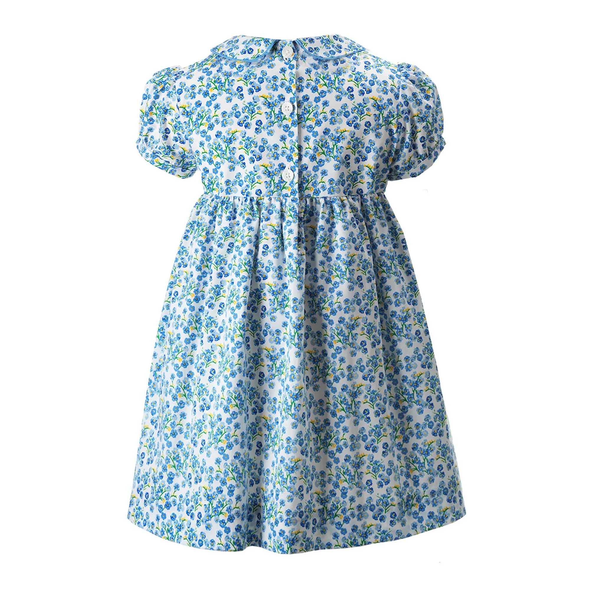 Blue Forget-Me-Not Smocked Dress & Bloomers